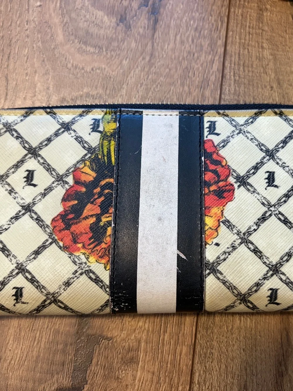 L.A.M.B. Gwen Stefani Vintage Floral Marigold Set Tote Wallet Cosmetic Bag